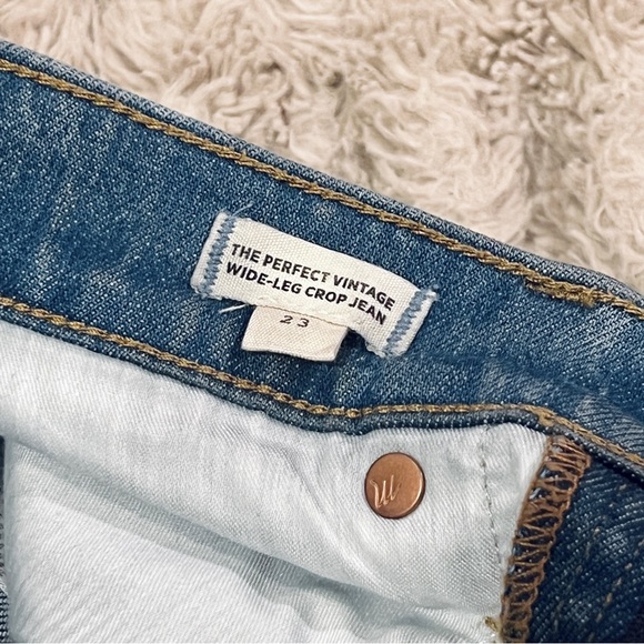 MADEWELL The Perfect Vintage Wide-Leg Crop Jean in Medium/Dark Wash - Size 23 - Picture 3 of 11